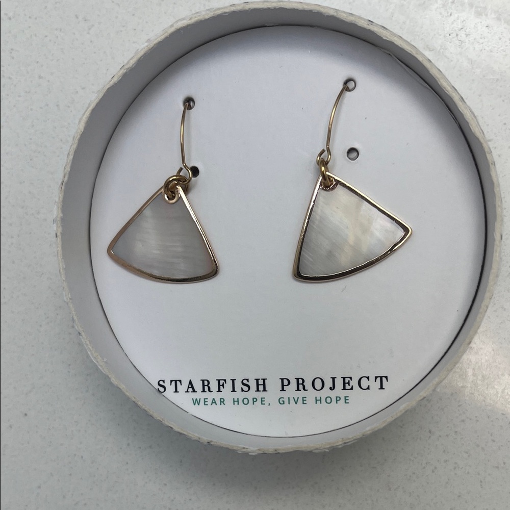 Starfish Project Gold and Mother of Pearl Earrings